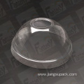 disposable transparent PET plastic flat cap for cup